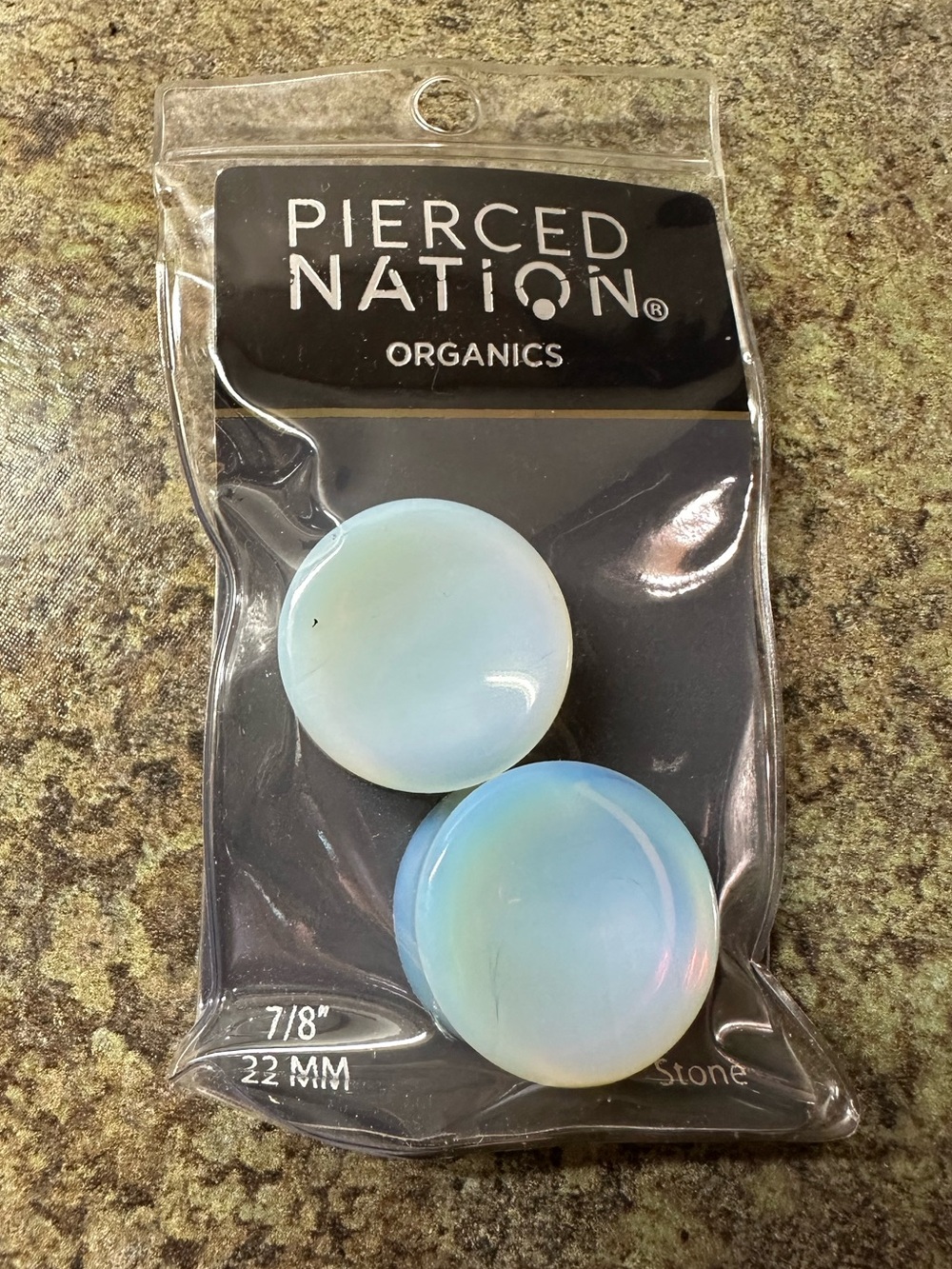 NWT 7/8 (22mm) Opalite Stone Plugs